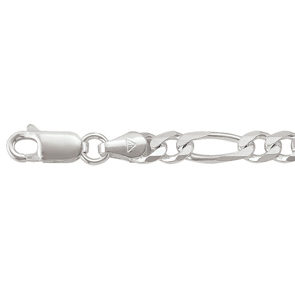 BRACELETS SILVER SOLID FIGARO LINK CHAIN