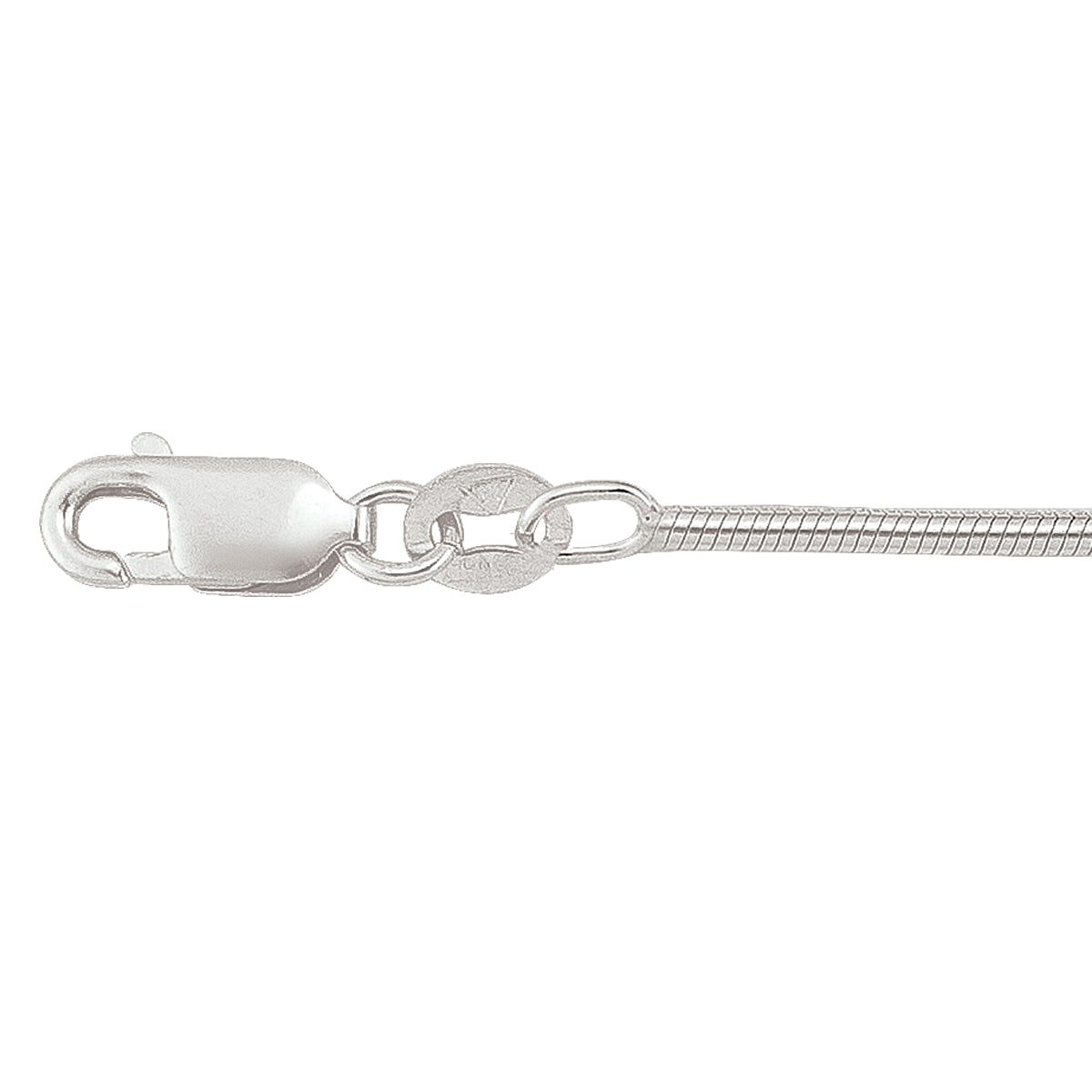CHAINS SILVER ROUND SNAKE LINK 