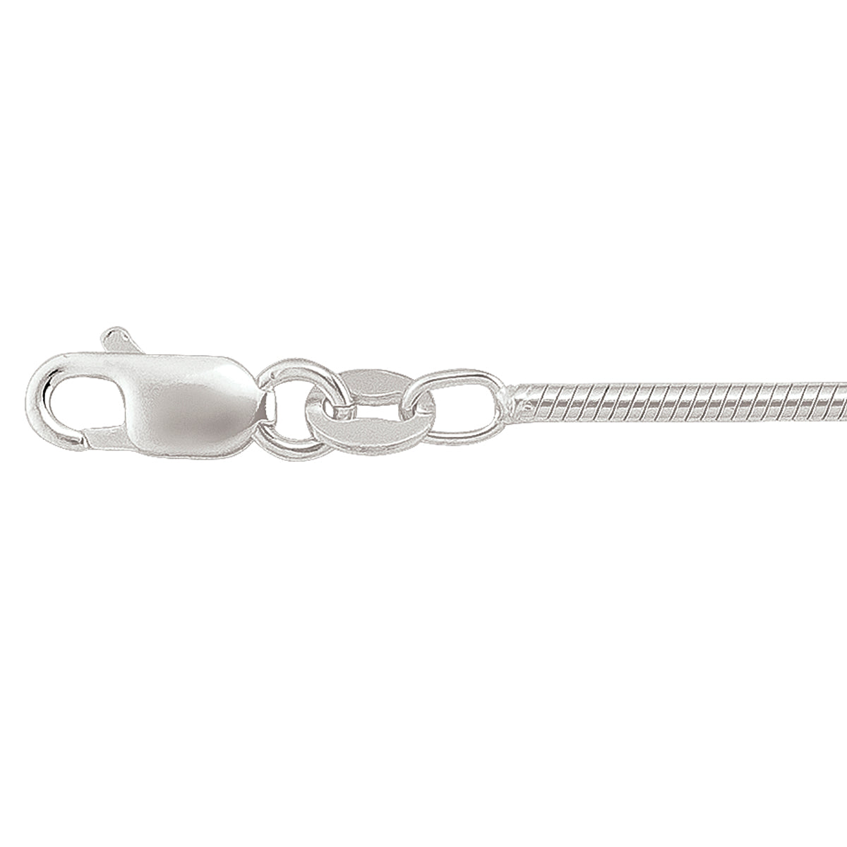 CHAINS SILVER ROUND SNAKE LINK 