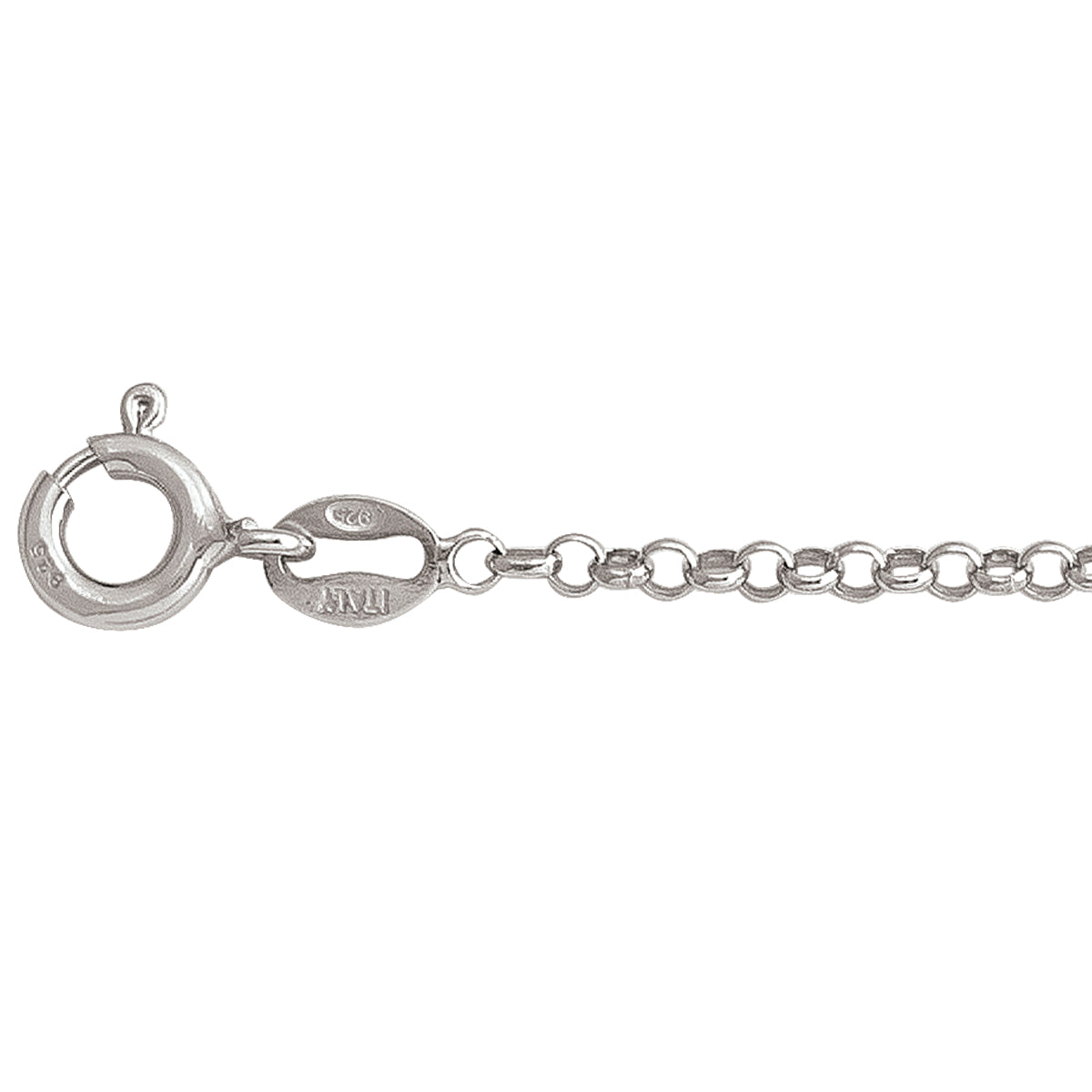 SILVER RHODIUM HOLLOW ROLO LINK CHAIN