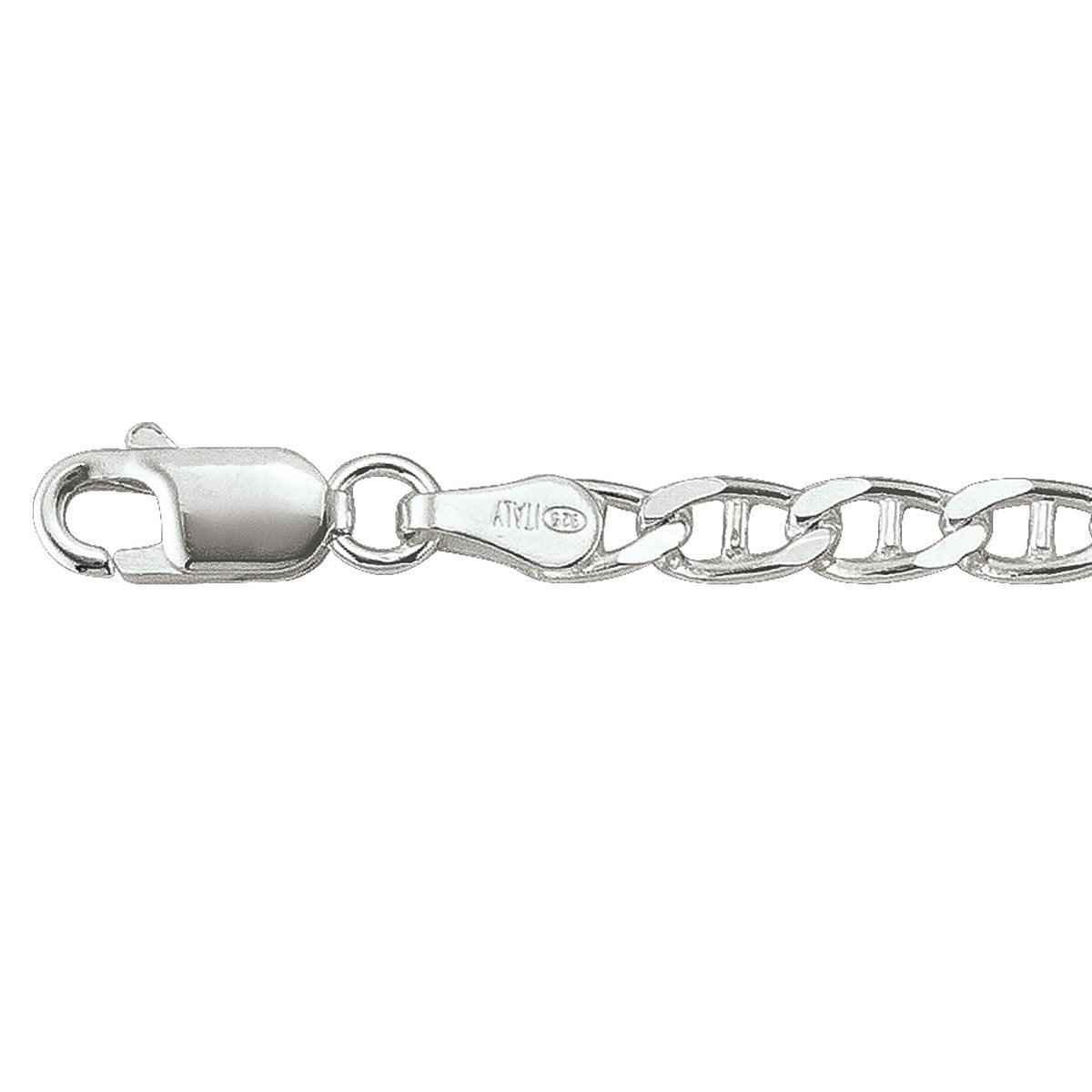 BRACELETS SILVER SOLID FLAT ANCHOR LINK CHAIN