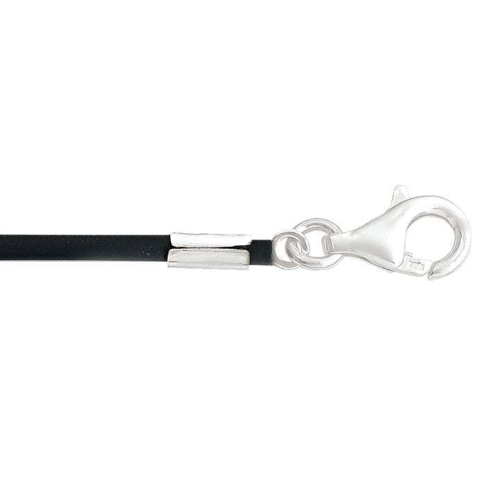 NECKLACES SILVER RUBBER CORD 