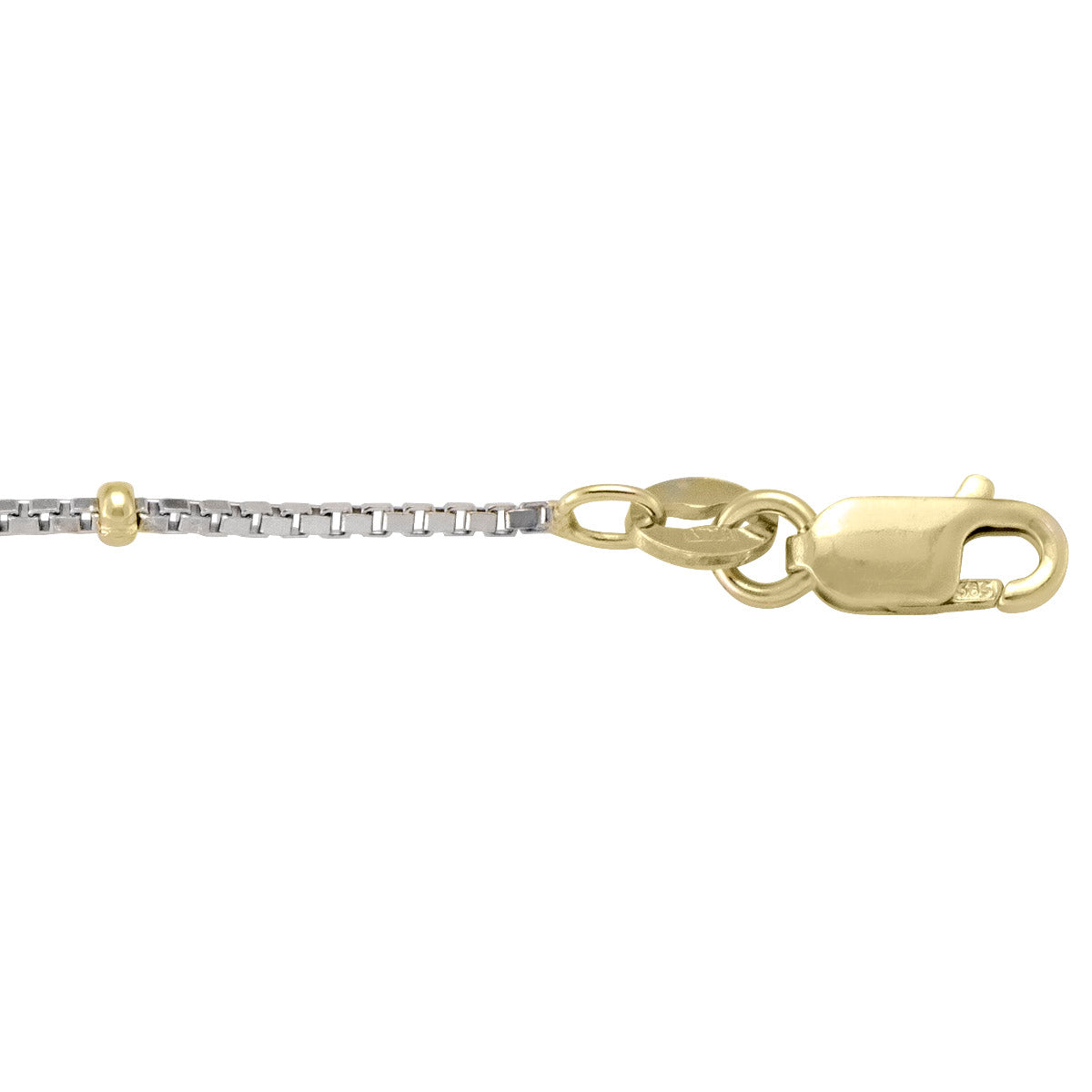 CHAINS TWO TONE GOLD STATION BEAD LINK 