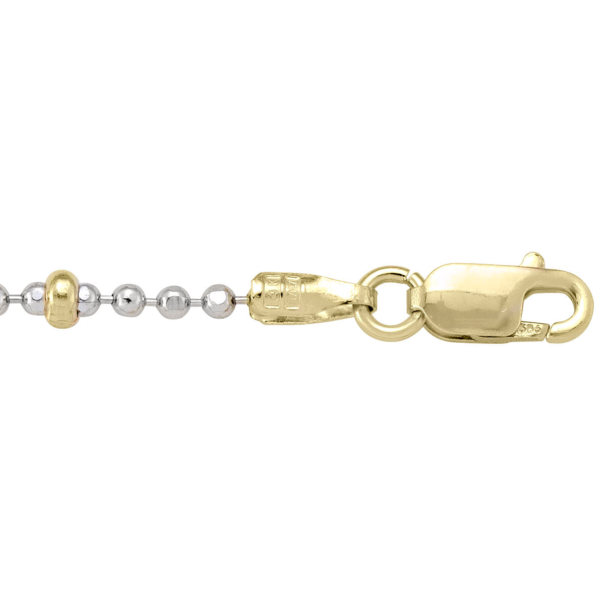 CHAINS TWO TONE GOLD STATION BEAD LINK 