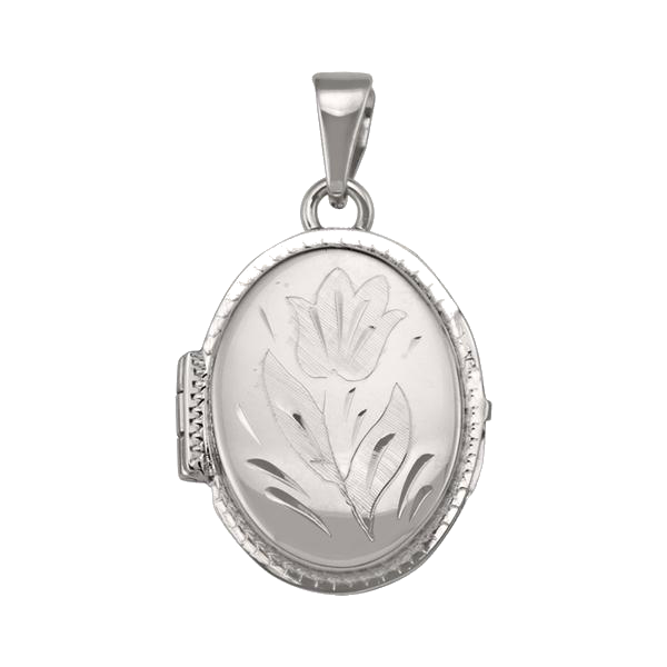 LOCKETS WHITE GOLD OVAL