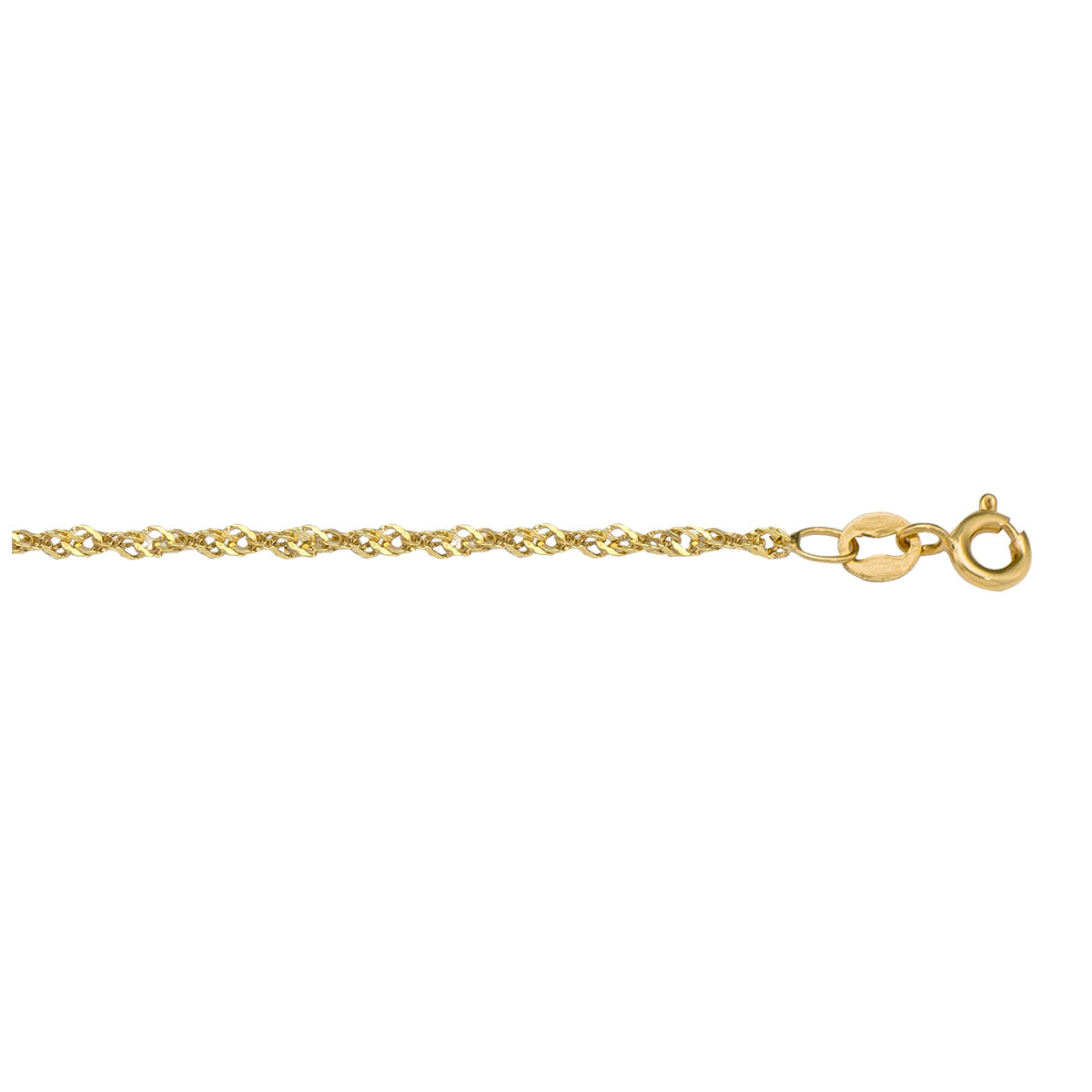 GOLD CHAIN YELLOW GOLD LIGHTLY PLATED SOLID SINGAPORE LINK