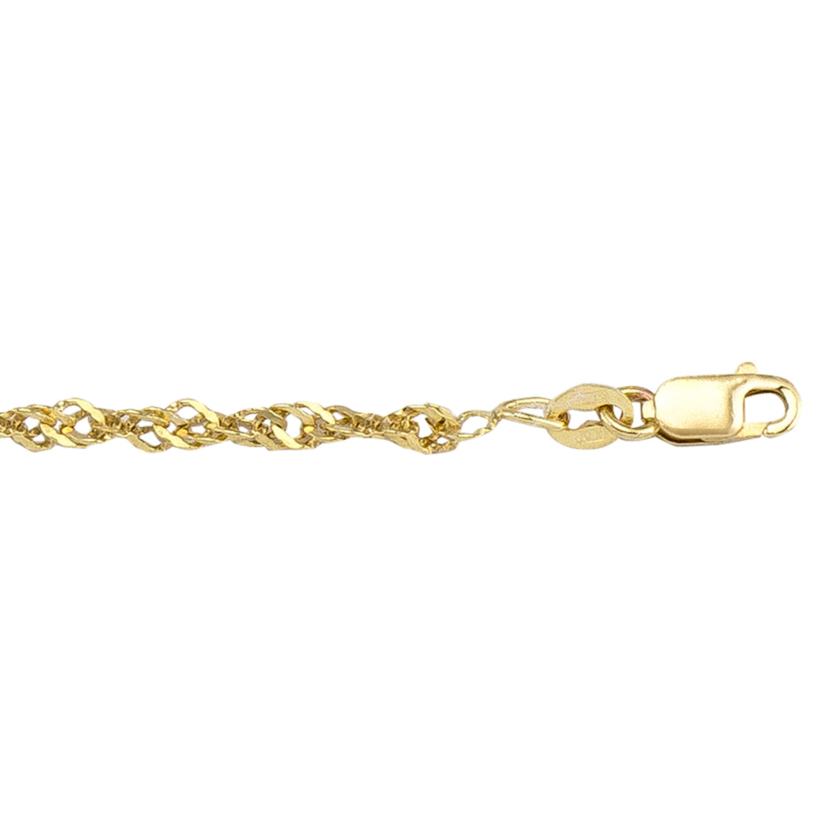 GOLD CHAIN YELLOW GOLD LIGHTLY PLATED SOLID SINGAPORE LINK