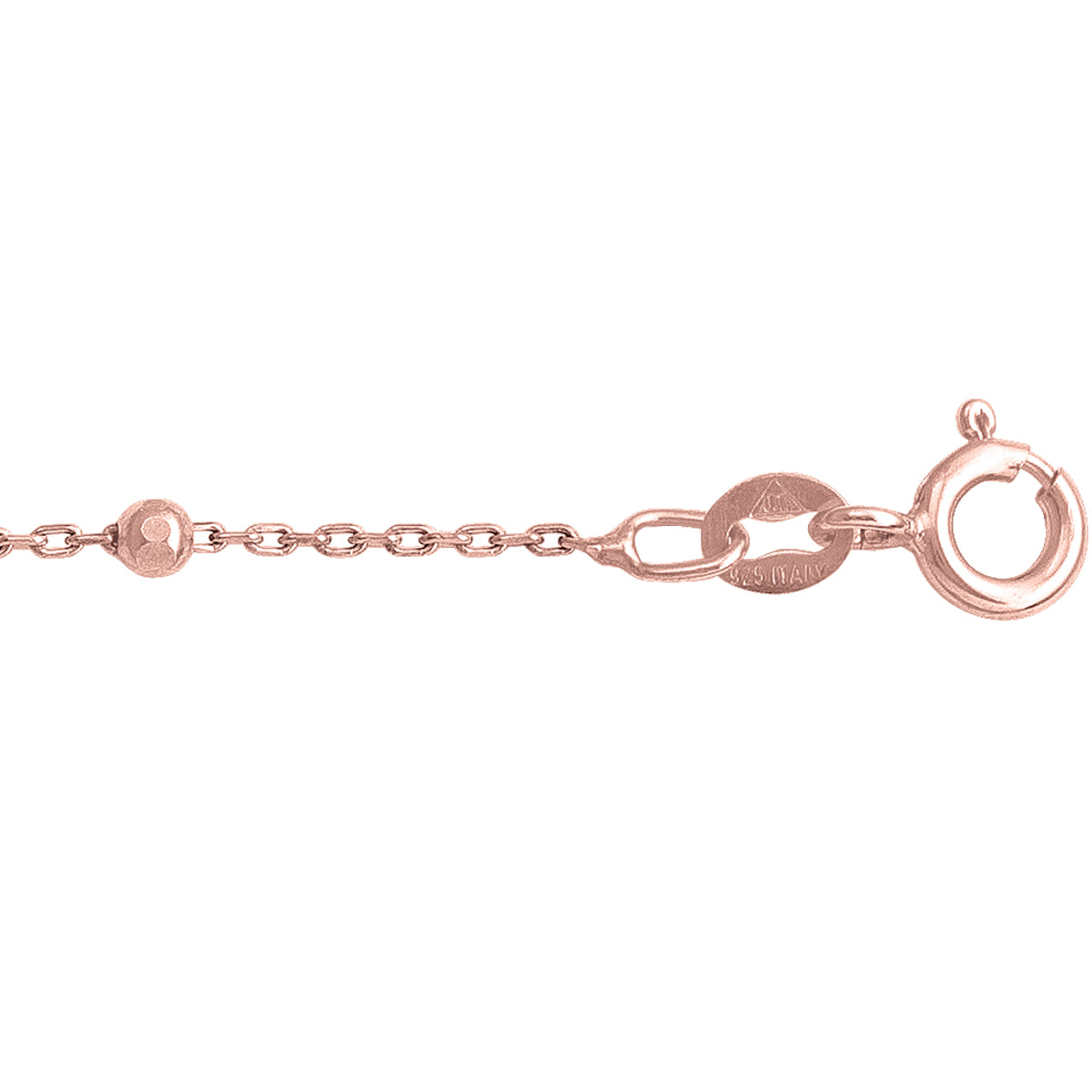 SILVER PINK STATION BEAD CHAIN