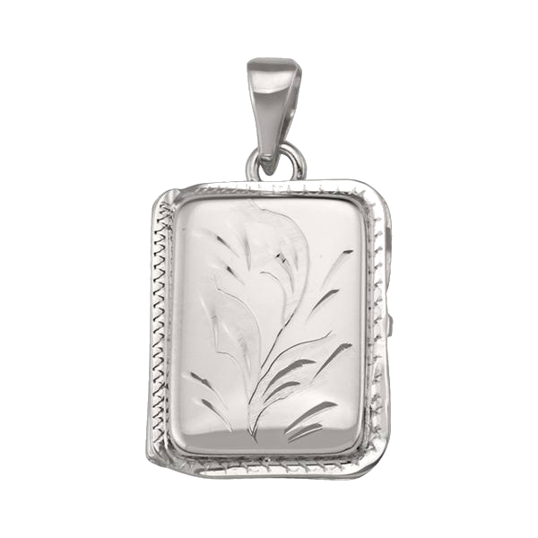 LOCKETS WHITE GOLD RECTANGULAR