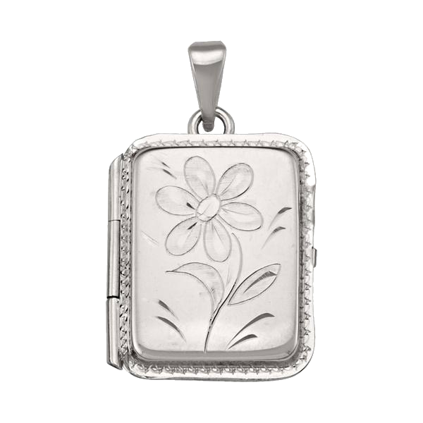 LOCKETS WHITE GOLD RECTANGULAR