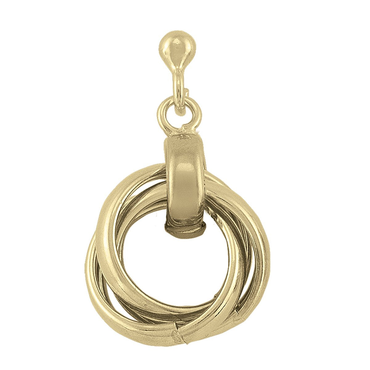 STERLING SILVER YELLOW GOLD LOVE KNOT DROP EARRING