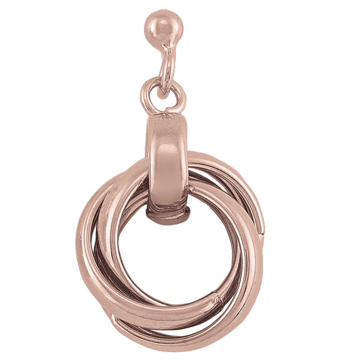 EARRINGS STERLING SILVER PINK GOLD PLATED LOVE KNOT DROP 