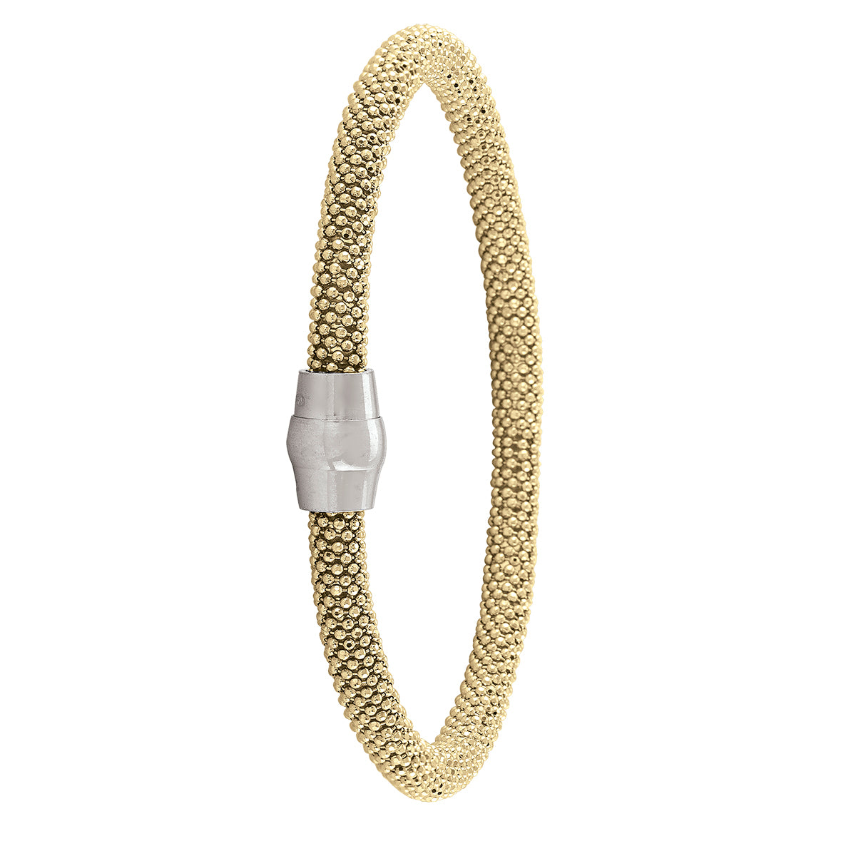 BANGLES STERLING SILVER YELLOW GOLD PLATED MAGNETIC CLASP 