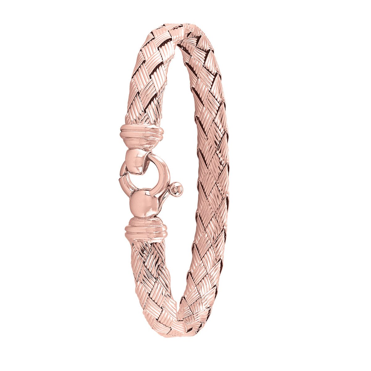 BANGLES STERLING SILVER PINK GOLD PLATED FANCY 