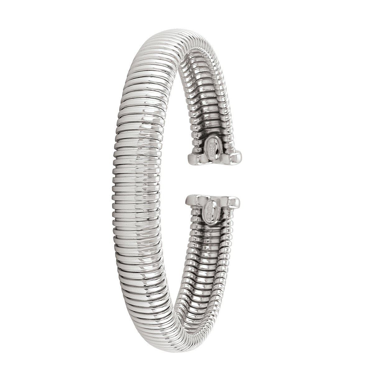 BANGLES STERLING SIVLER RHODIUM PLATED FANCY CUFF 