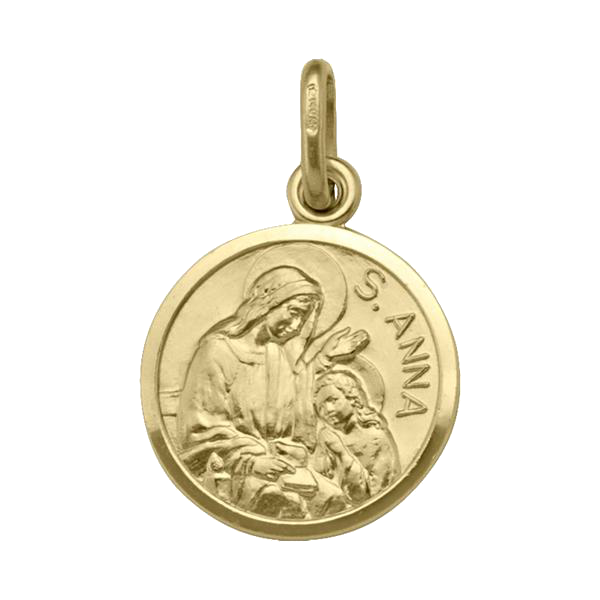 ST. ANNE MEDAL YELLOW GOLD SOLID