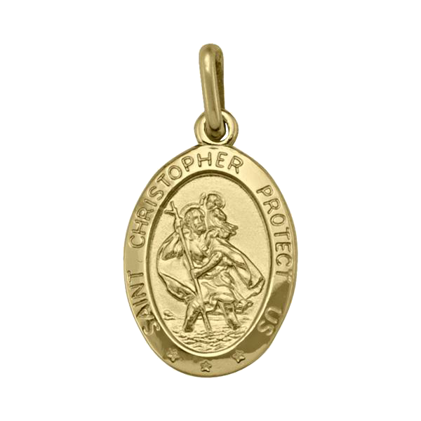 ST. CHRISTOPHER MEDAL YELLOW GOLD SOLID