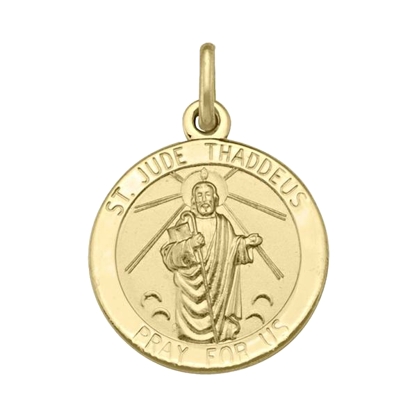 YELLOW GOLD SOLID ST. JUDE MEDAL