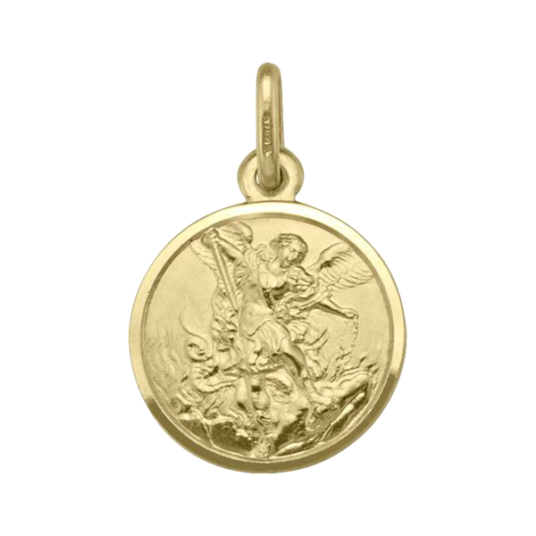 YELLOW GOLD SOLID ST. MICHAEL MEDAL