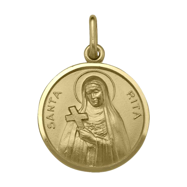 ST. RITA MEDAL YELLOW GOLD 