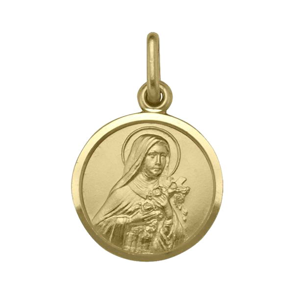 YELLOW GOLD SOLID ST. TERESA MEDAL
