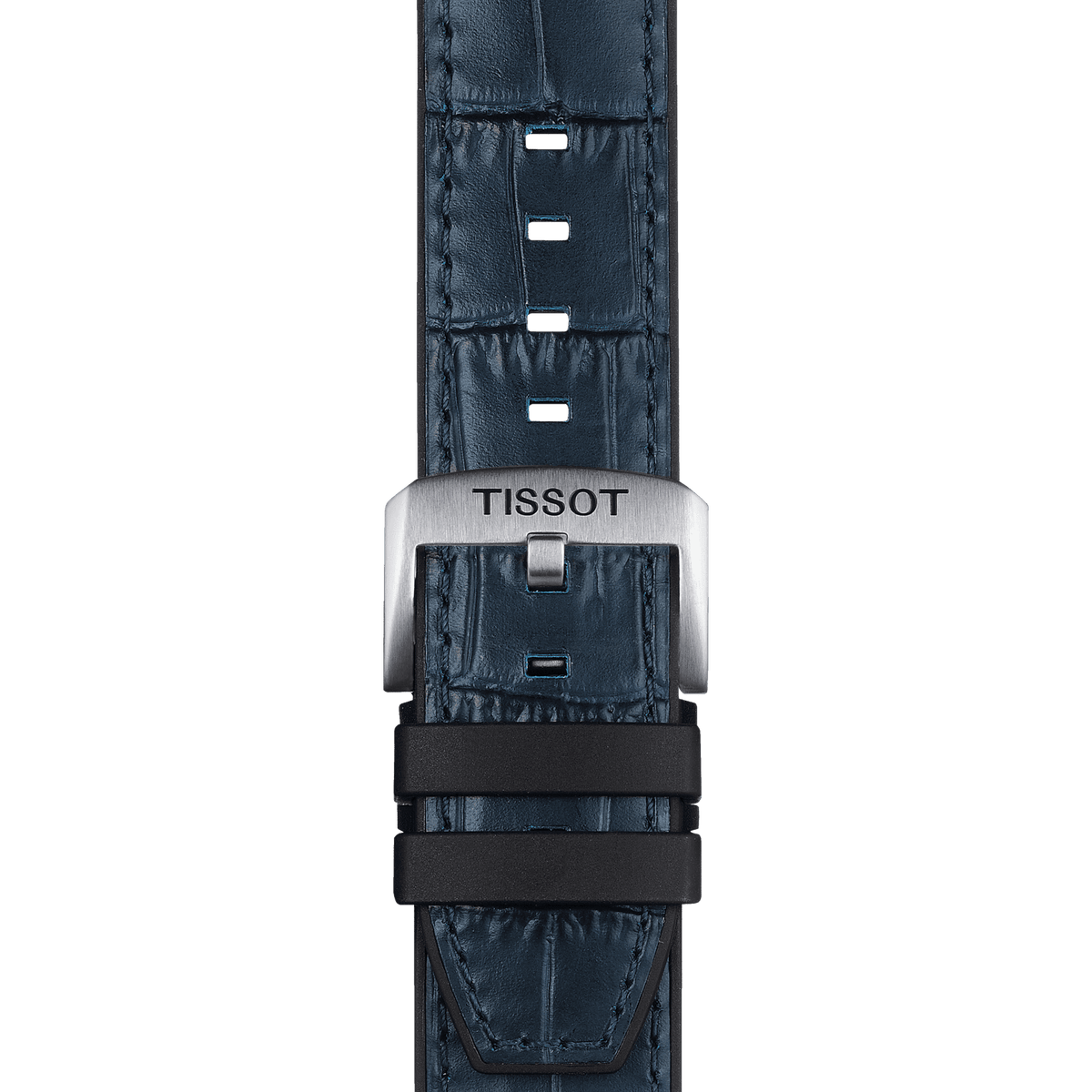 TISSOT OFFICIAL BLUE RUBBER AND LEATHER PARTS STRAP LUGS 22 MM