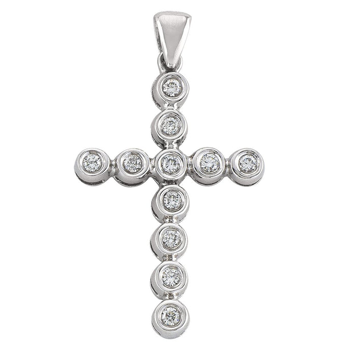 DIAMOND CROSS WHITE GOLD