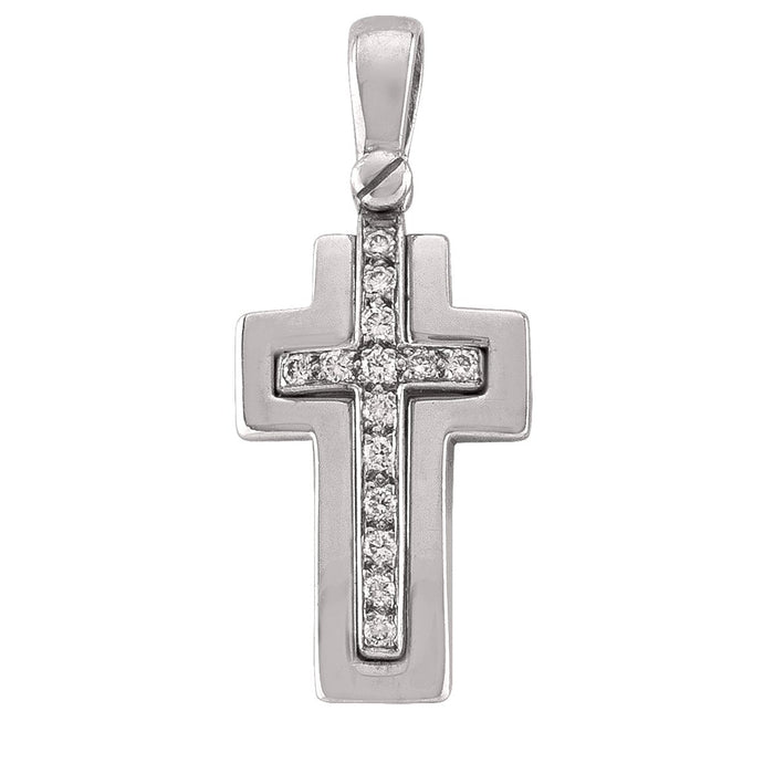 DIAMOND CROSS WHITE GOLD
