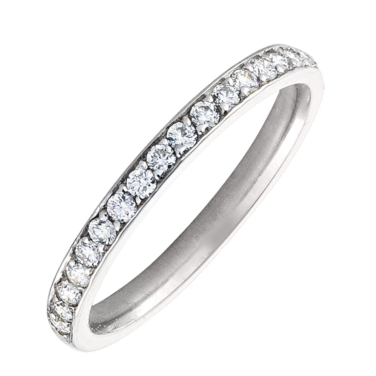 DIAMOND RINGS WHITE GOLD DIAMOND PAVE HALF ETERNITY BAND (AVAILABE IN VARIOUS STONE AND SIZE).