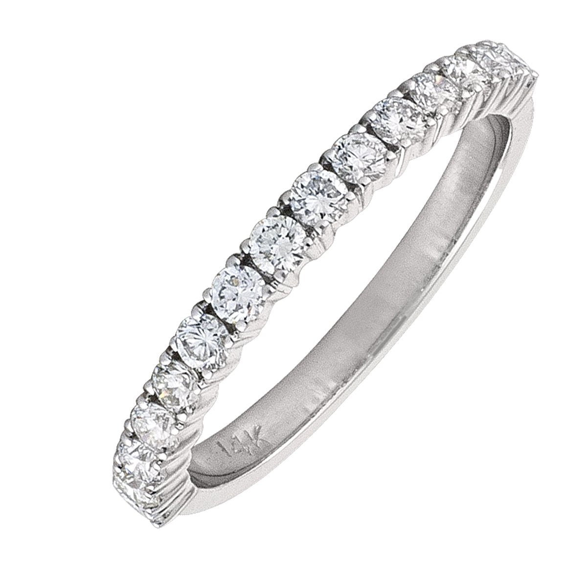 DIAMOND RINGS WHITE GOLD DIAMOND FOUR CLAW HALF ETERNITY BAND (AVAILABE IN VARIOUS STONE AND SIZE).