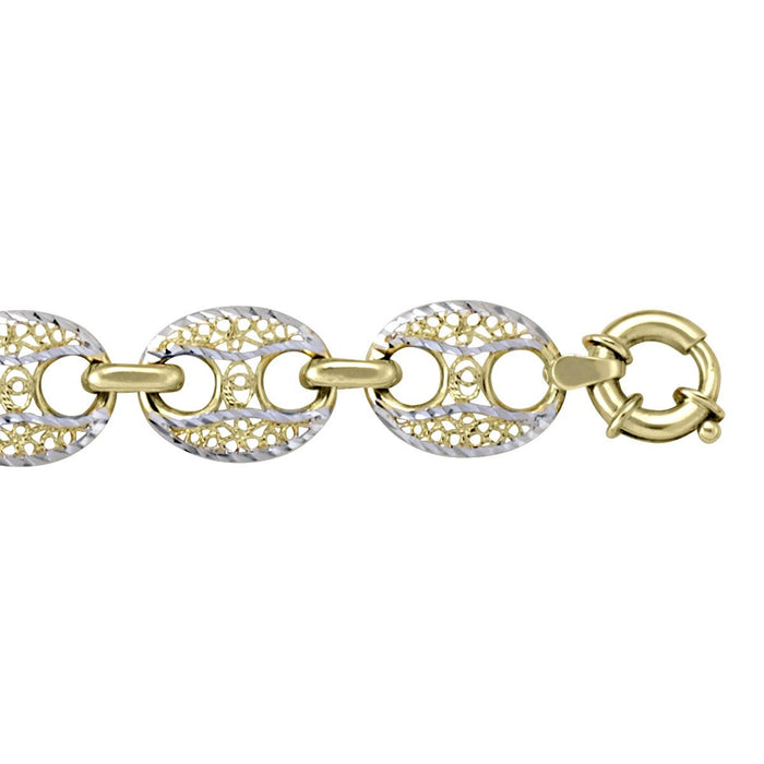 BRACELETS YELLOW GOLD HOLLOW FANCY LINK 