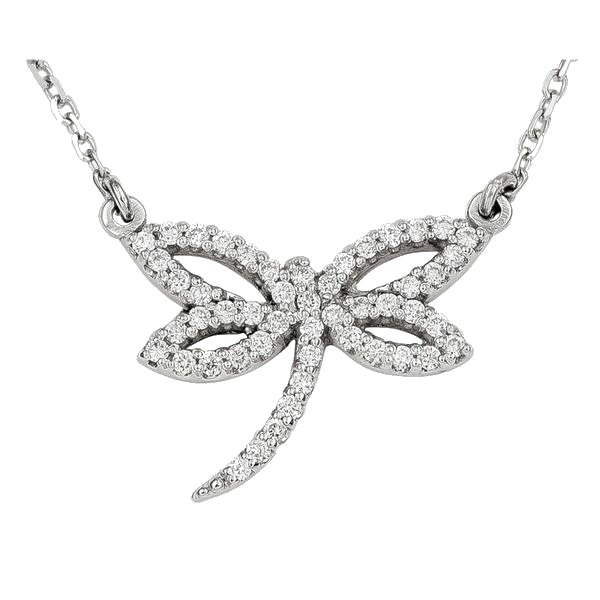 WHITE GOLD DIAMOND DRAGONFLY NECKLACE