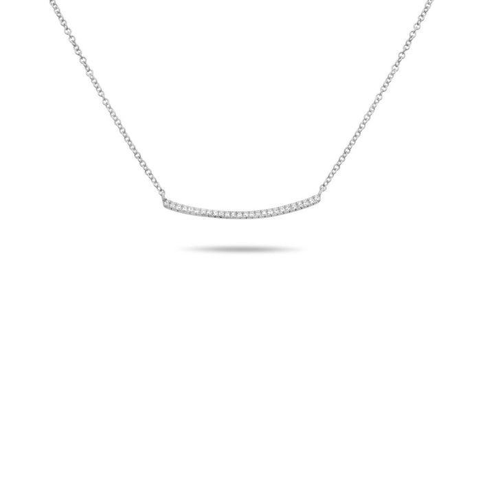 DIAMOND NECKLACES WHITE GOLD SMILE  WITH .08-CARAT DIAMONDS