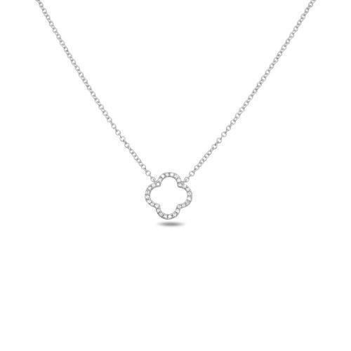 Quatrefoil Diamond Pave Necklace
