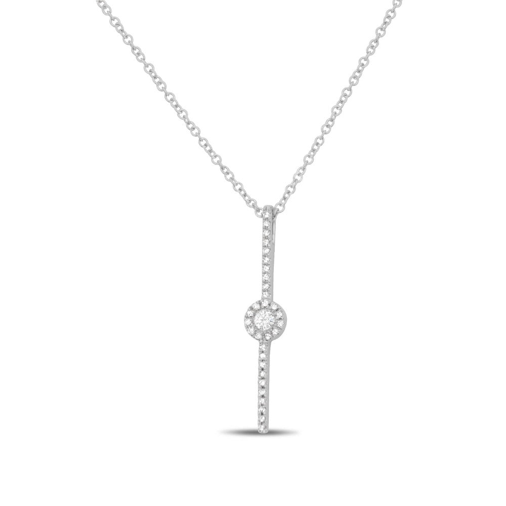 Diamond Pave Circle Bar Necklace