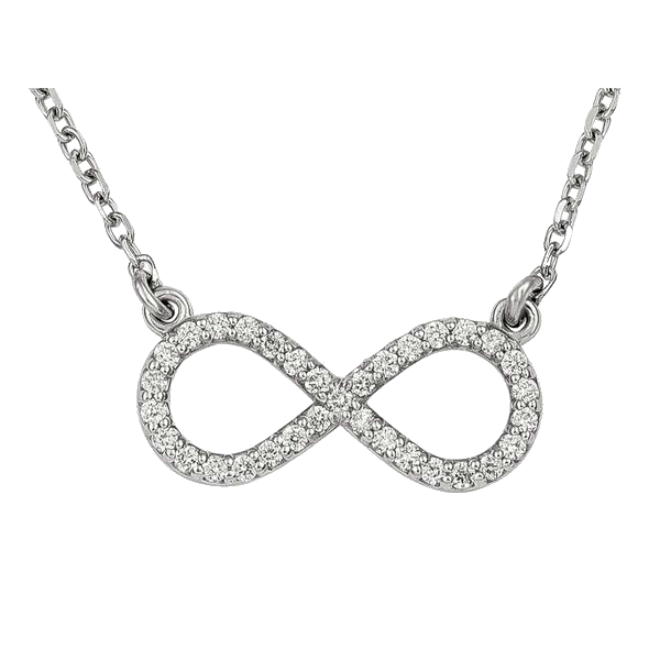 DIAMOND NECKLACES WHITE GOLD LARGE DIAMOND INFINITY 