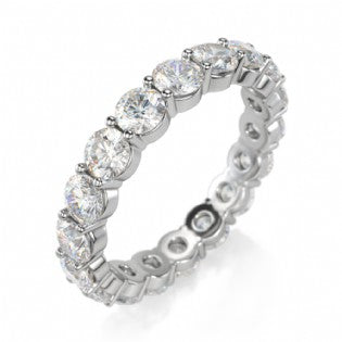 WHITE GOLD DIAMOND SHARED CLAW FULL ETERNITY BAND