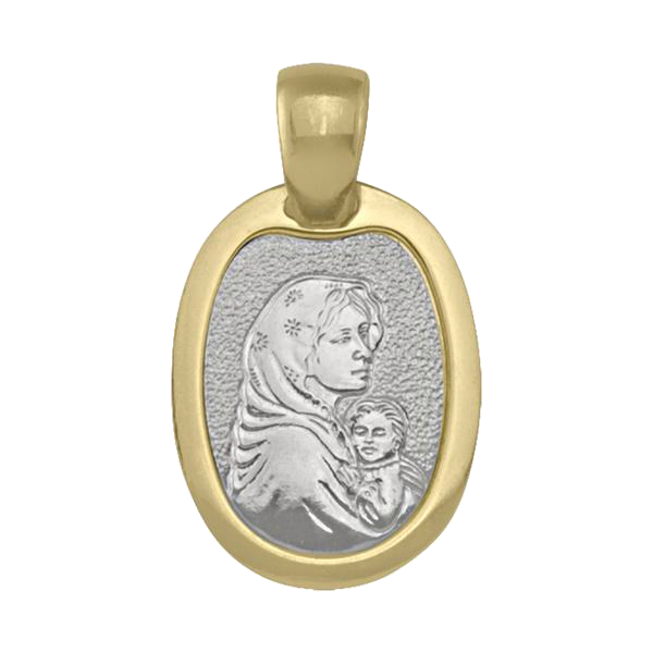 TWO TONE GOLD SOLID MADONNA MEDAL